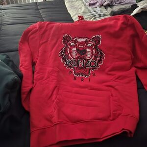 Kenzo Red Crewneck Sweater with Tiger Design